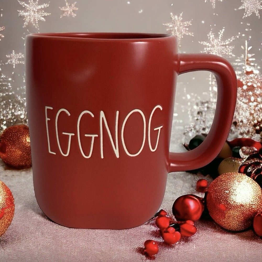 Rae Dunn Christmas Mug Red Eggnog Coffee Tea Cup Holiday NEW